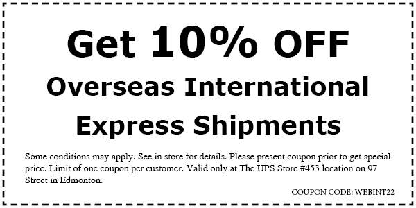 10 percent off overseas shipping