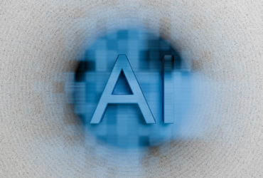 The letters AI against a blue and neutral background