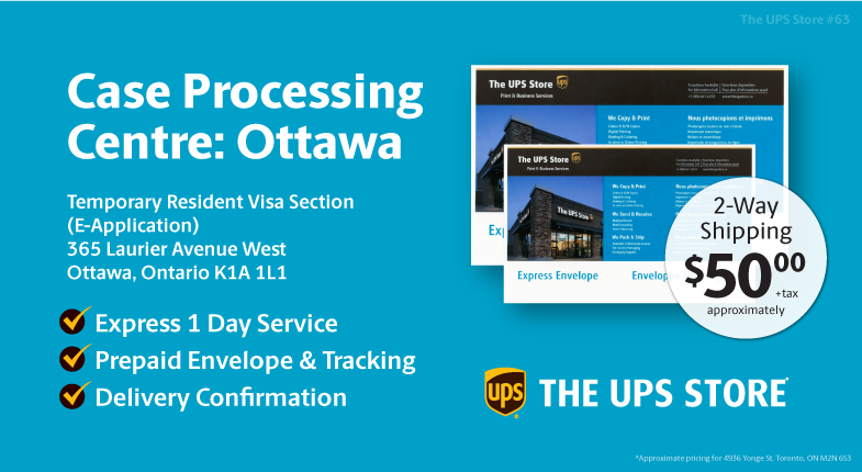 Case Processing Centre Ottawa: Temporary Resident Visa Section (E-Application) 365 Laurier Avenue West Ottawa, Ontario K1A 1L1 Prepaid Envelope, Canada Post Strike Shipping Solutions